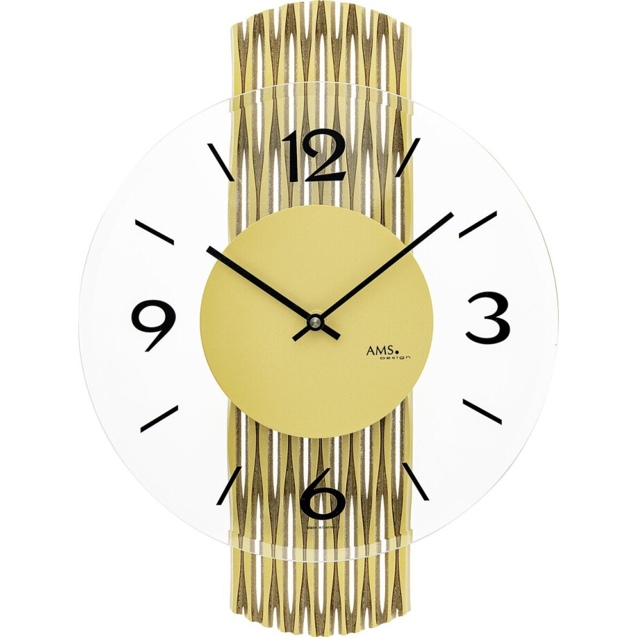 AMS 9695 moderne glazen wandklok AMS 9695 moderne glazen wandklok afbeelding 1