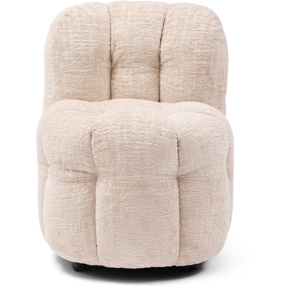 Riviera Maison Arosa Swivel Dining Chair Natural - Polyester, Beukenhout - Natural - 77.0x66.0x91.0 cm afbeelding 1