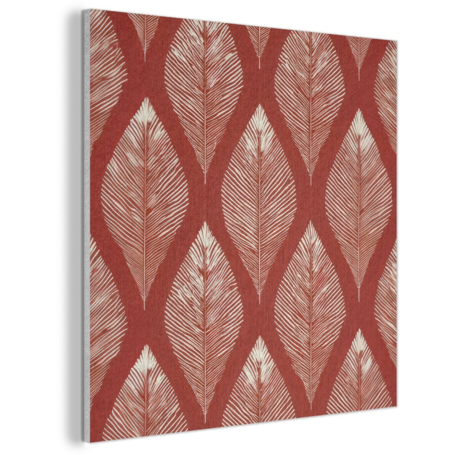 Akoestisch wandpaneel 60x60 cm - Vilt schilderij Bladeren - Rood - Elegant - Akoestische panelen - Geluidsdempende wanddecoratie - Geluidsisolatie woonkamer - Muurdecoratie geluidspanelen Akoestisch wandpaneel 60x60 cm - Vilt schilderij Bladeren - Rood - Elegant - Akoestische panelen - Geluidsdempende wanddecoratie - Geluidsisolatie woonkamer - Muurdecoratie geluidspanelen afbeelding 1