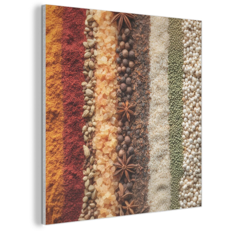 Akoestisch wandpaneel 40x40 cm - Vilt schilderij Banen - Verticaal - Kruiden - Variatie - Akoestische panelen - Geluidsdempende wanddecoratie - Geluidsisolatie woonkamer - Muurdecoratie geluidspanelen afbeelding 1