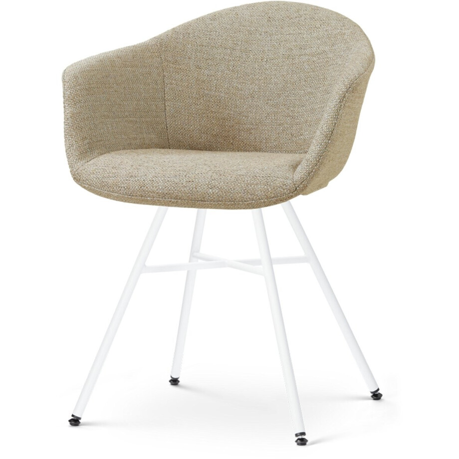 Nolon Noa-Otis Eetkamerstoel taupe melange - wit onderstel afbeelding 1