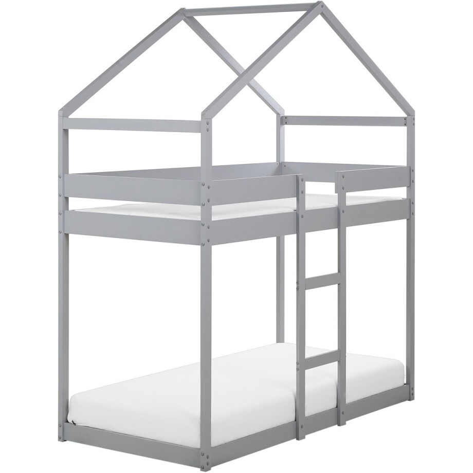 LABATUT - Stapelbed - Grijs - 90 x 200 cm - Dennenhout LABATUT - Stapelbed - Grijs - 90 x 200 cm - Dennenhout afbeelding 1