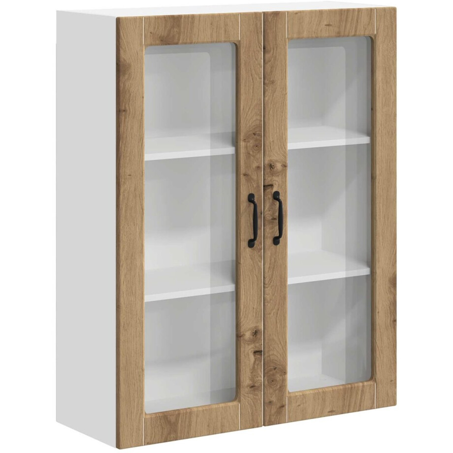 vidaXL - Keukenkast - aan - de - muur - Artisan - Eiken - 80 - x - 31 - x - 100 - cm afbeelding 1