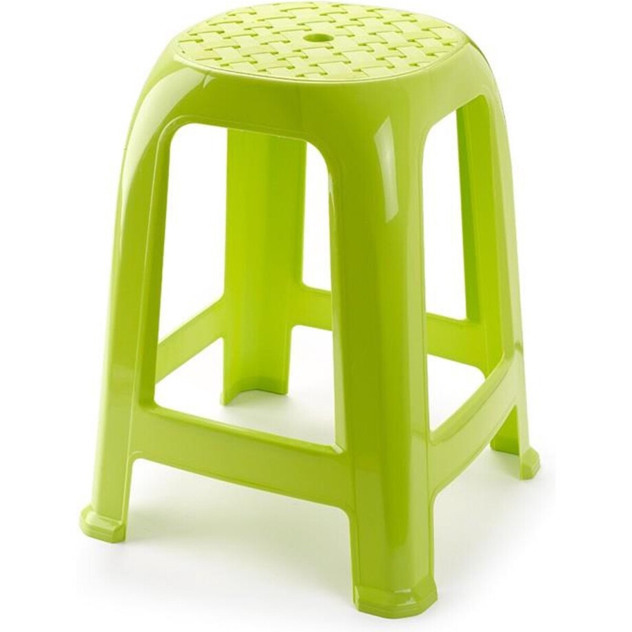 Forte Plastics Keukenkrukje/opstapje - Handy Step - groen - kunststof - 37 x 37 x 46 cm afbeelding 1