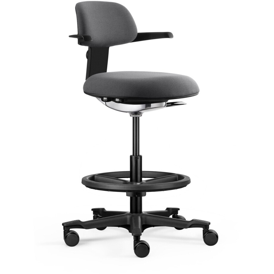 Werkstoel / balie stoel TOP WORK 40 Zitting stof / rugleuning stof donkergrijs hjh OFFICE afbeelding 1