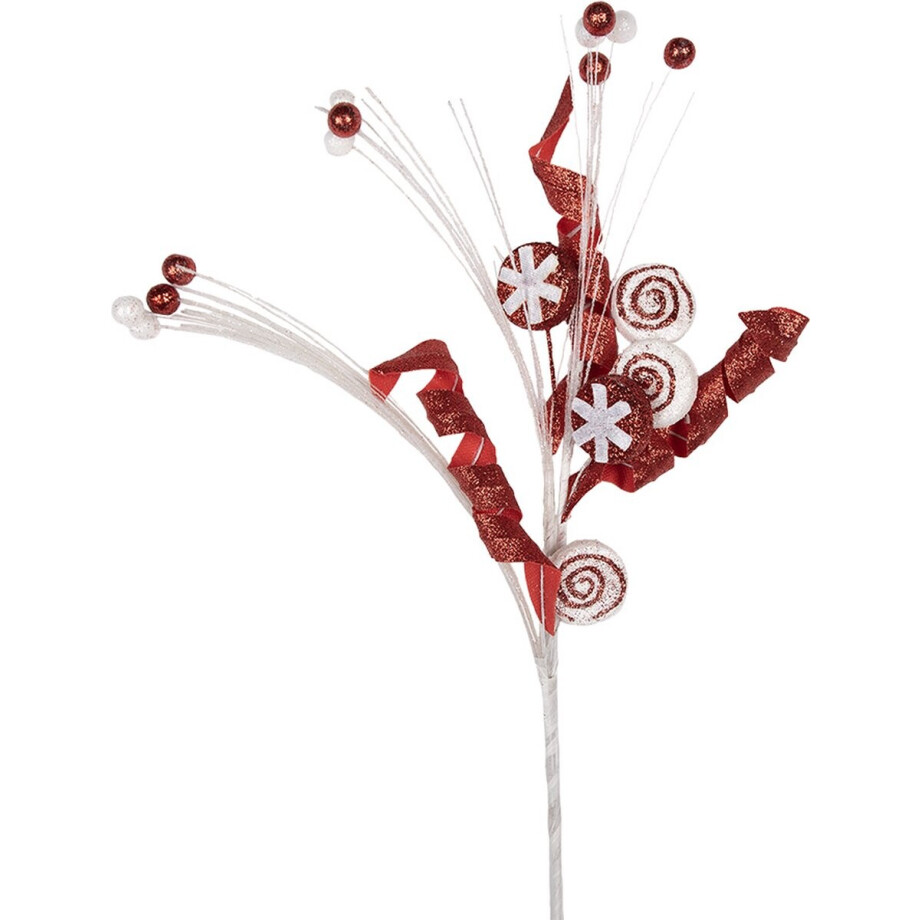 Clayre & Eef Kerstdecoratie Lolly 42 cm Rood Kunststof afbeelding 1