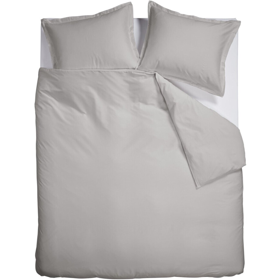 Ambiante Satin Uni dekbedovertrek - Lits-Jumeaux XL - 260 x 200/220 cm - Grijs afbeelding 1