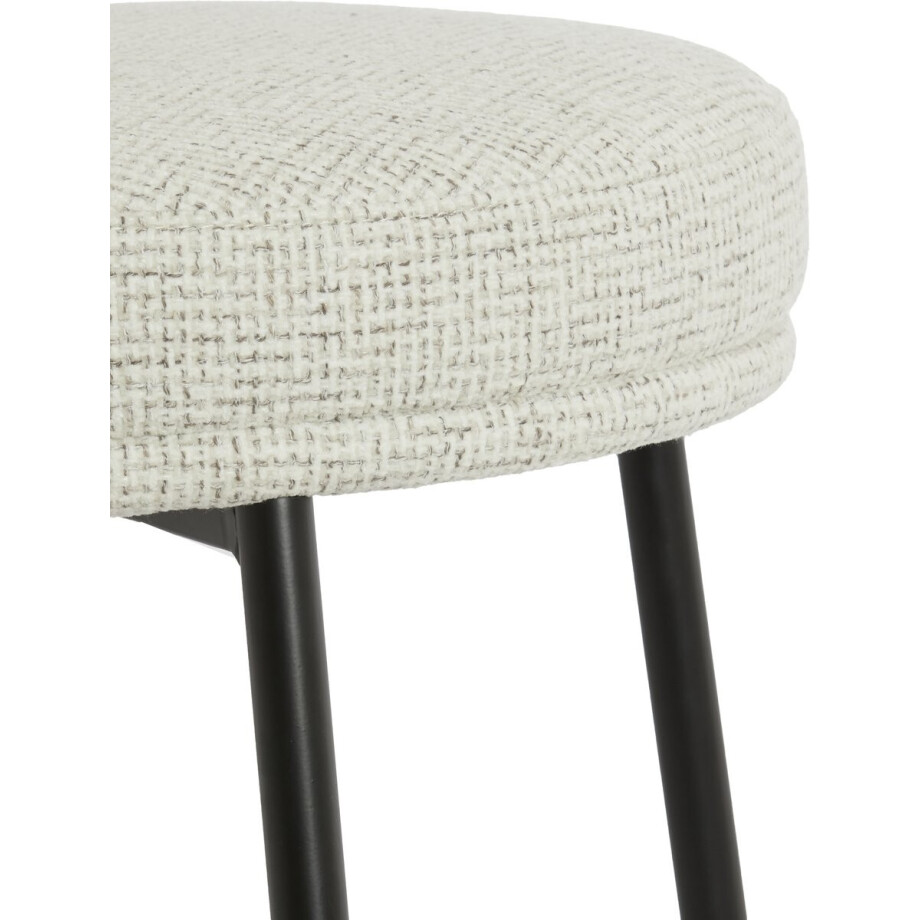 Light&living Eetkamerstoel 57x55x77 cm HARVIE crème+mat zwart afbeelding 1