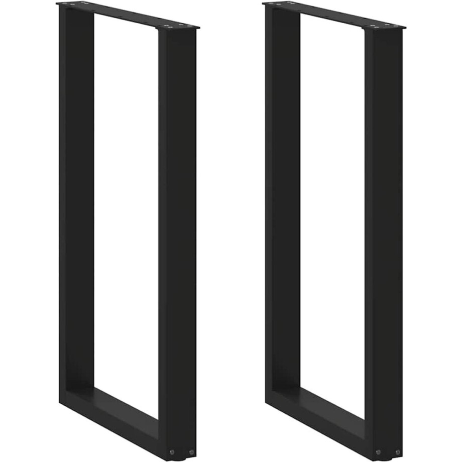 vidaXL - Bartafelpoten - 2 - st - U-vormig - 60x(100-101) - cm - staal - zwart vidaXL - Bartafelpoten - 2 - st - U-vormig - 60x(100-101) - cm - staal - zwart afbeelding 1