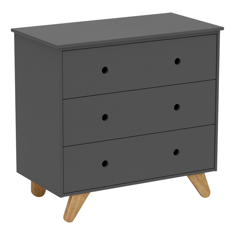 Artistiq Commode 'Doro' Met 3 laden, kleur Grijs Artistiq Commode 'Doro' Met 3 laden, kleur Grijs afbeelding 1