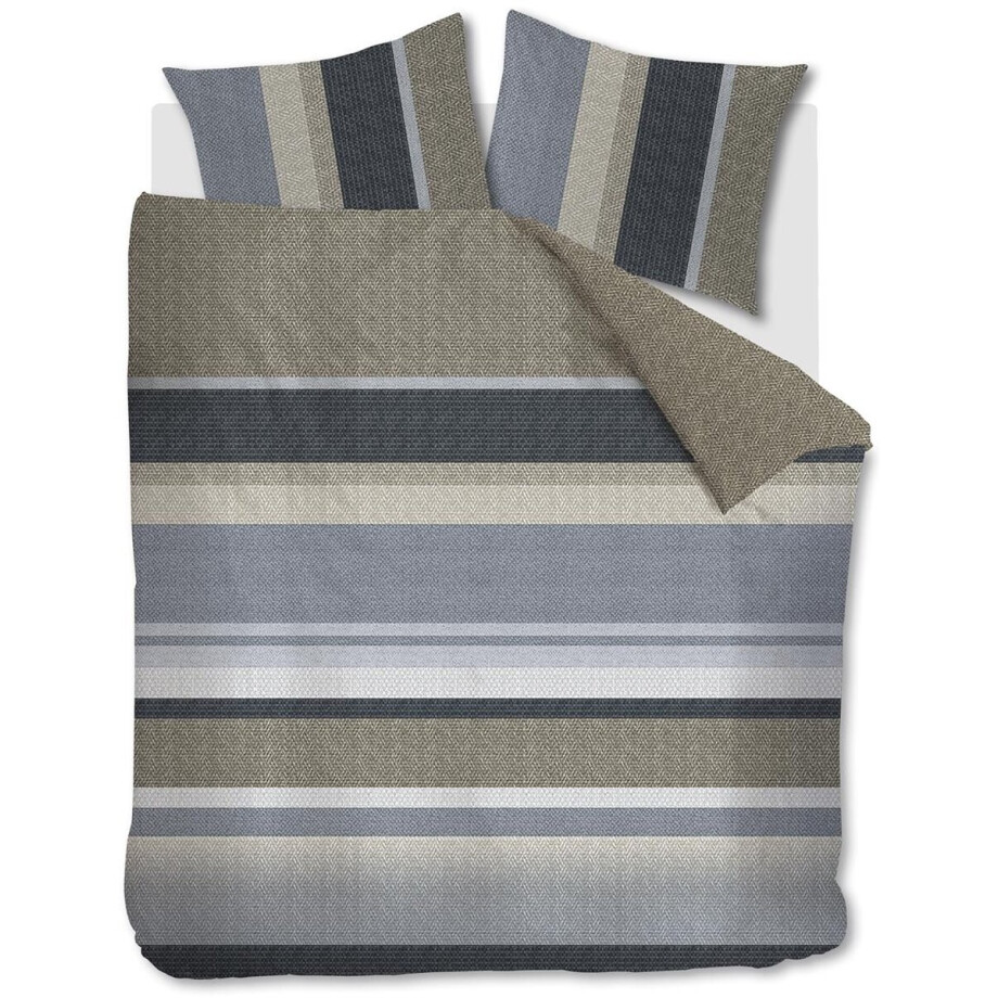 Beddinghouse Jorren dekbedovertrek - Lits-Jumeaux XL - 260x200/220 - Blauw Grijs afbeelding 1