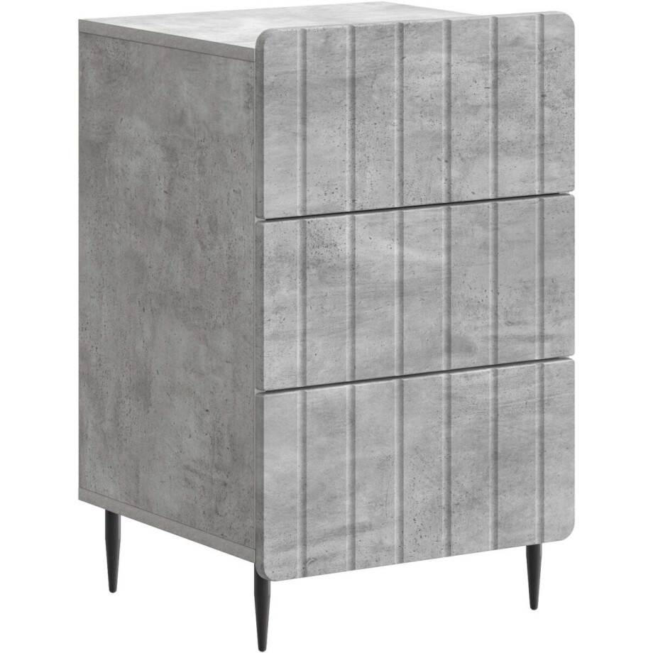 vidaXL - Nachtkastje - met - lade - Betongrijs - 43x - 41 - x - 68 - cm - Bewerkt - hout afbeelding 1