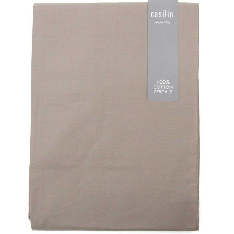 Casilin - Luxe Hoeslaken - Perkal Katoen - Taupe - 200x200cm Casilin - Luxe Hoeslaken - Perkal Katoen - Taupe - 200x200cm afbeelding 1