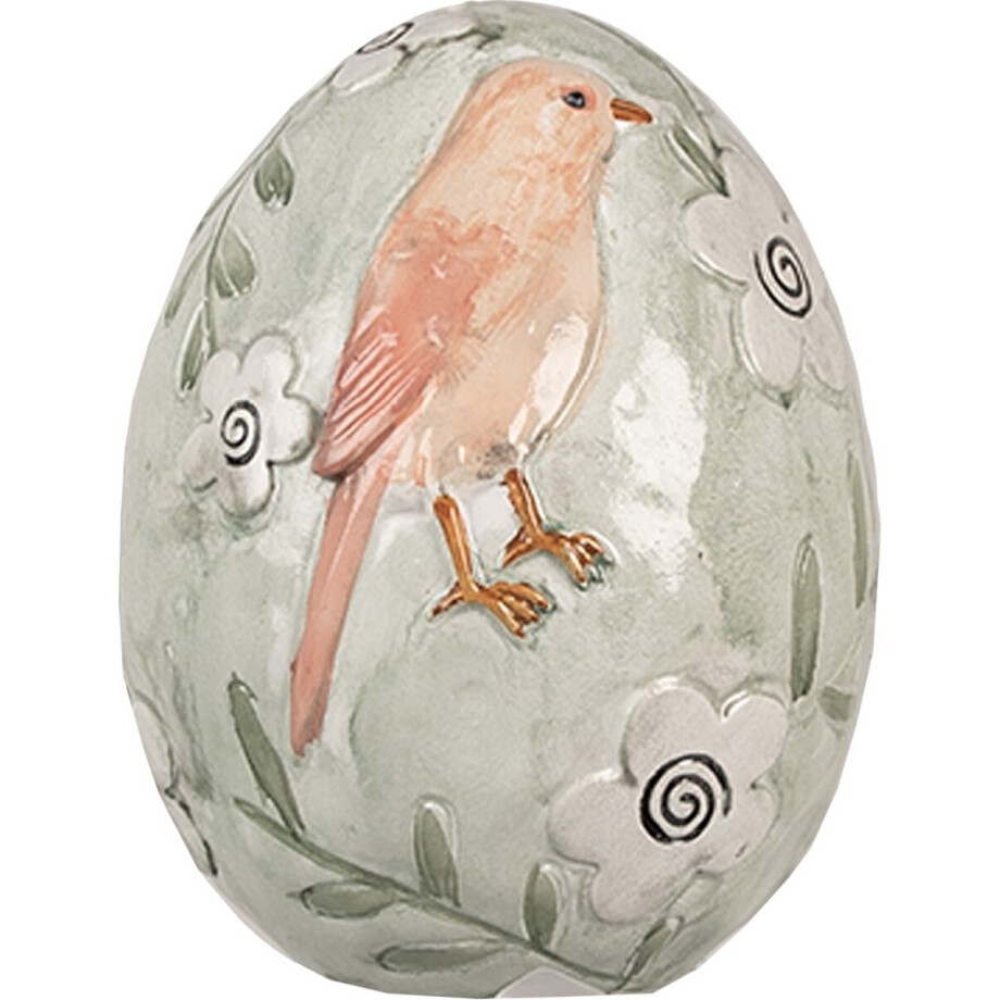 Clayre & Eef Beeld Ei 13 cm Groen Polyresin afbeelding 1