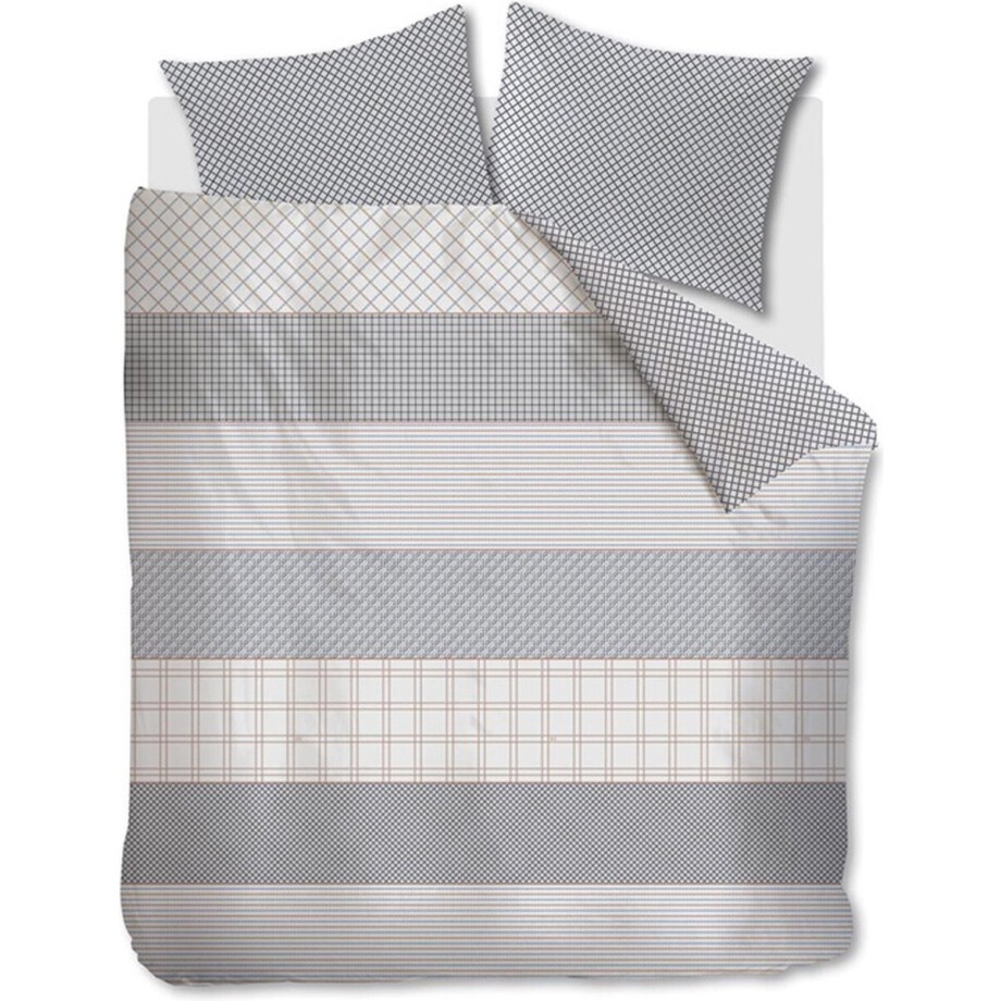 Riviera Maison Catena dekbedovertrek - Lits-Jumeaux XL - 260x200/220 - Zand afbeelding 1