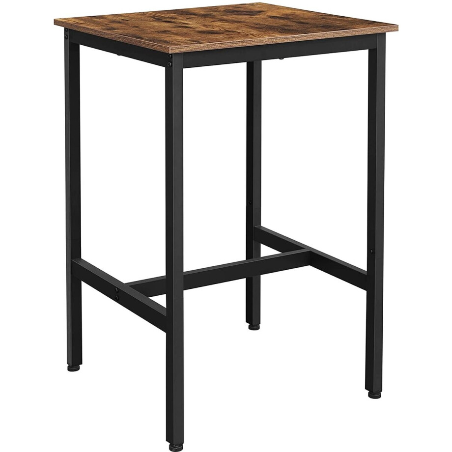 MIRA Home - barkruk - kruk - bruin - hout/metaal - 60 x 60 x 92 cm afbeelding 1