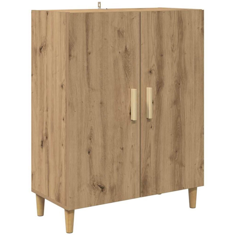 vidaXL - Dressoir - Artisan - Eiken - 70 - x - 34 - x - 90 - cm - Bewerkt - hout afbeelding 1