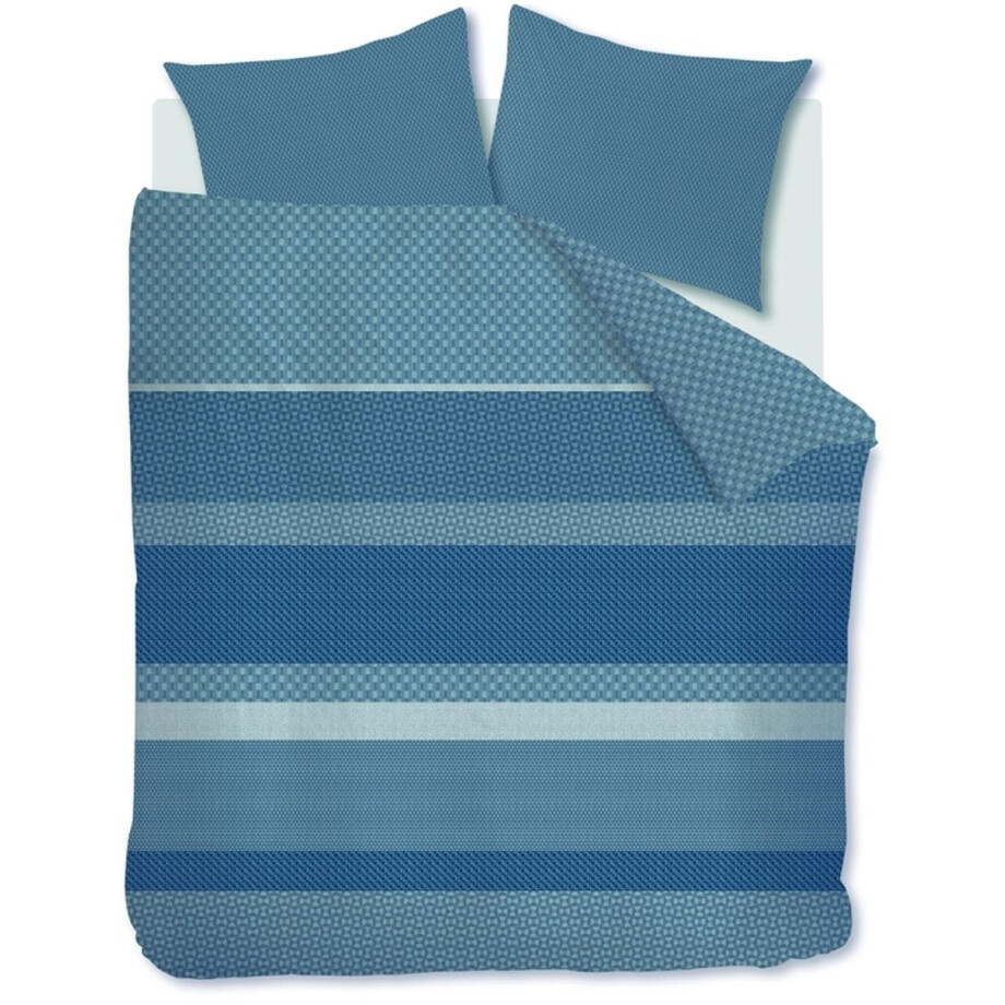 Beddinghouse Fera dekbedovertrek - Eenpersoons - 140 x 200/220 cm - Blauw Beddinghouse Fera dekbedovertrek - Eenpersoons - 140 x 200/220 cm - Blauw afbeelding 1