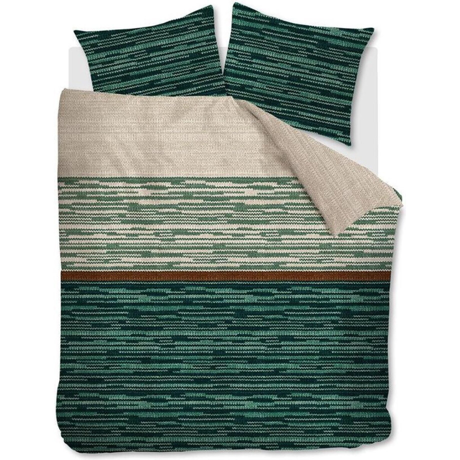 Beddinghouse Fardau Dekbedovertrek - Eenpersoons - 140x200/220 cm - Groen afbeelding 1