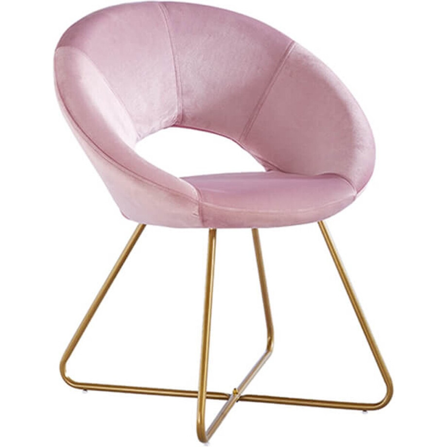 Fluwelen design stoel SELESA - Roze Fluwelen design stoel SELESA - Roze afbeelding 1