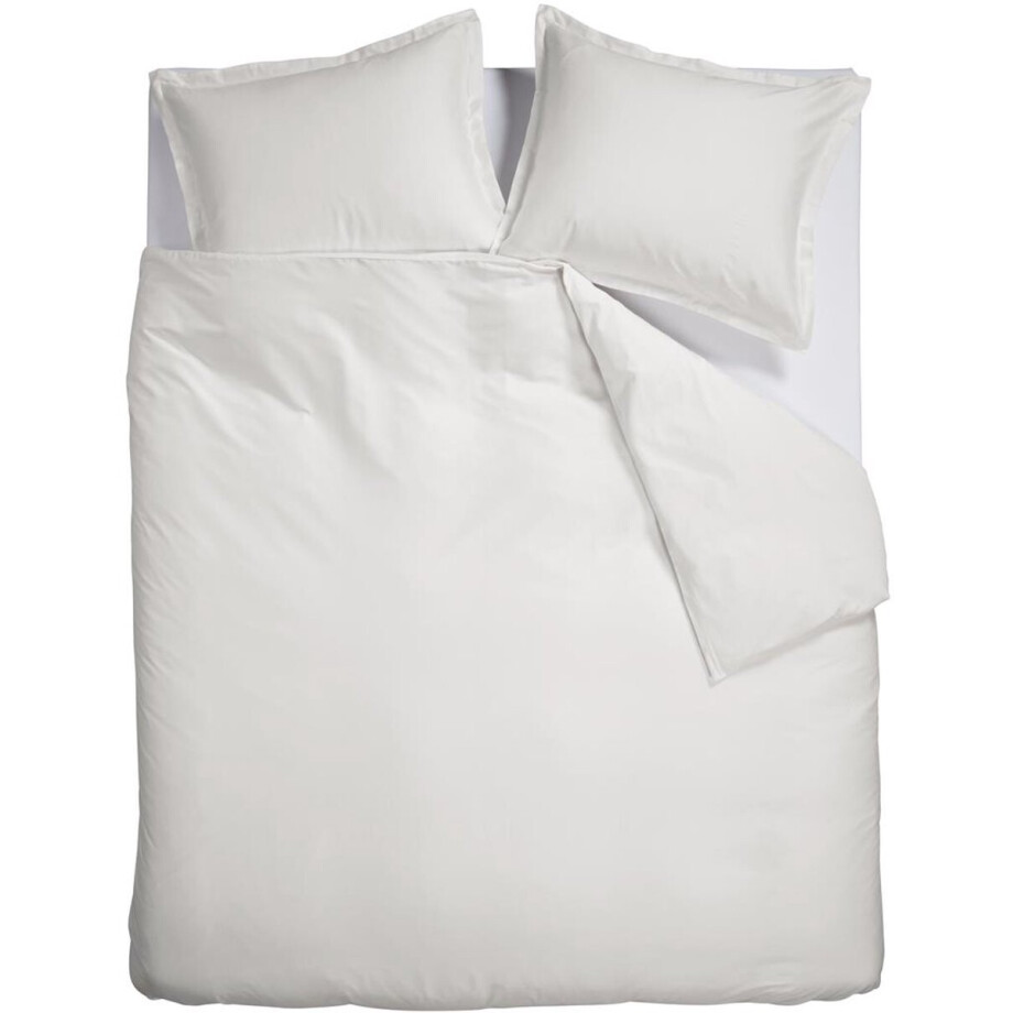Ambiante Satin Uni dekbedovertrek - Tweepersoons - 200x200/220 cm - Wit afbeelding 1