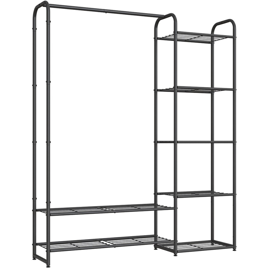 Kledingrek – Met Planken – 29 x 112 x 158,4 cm – Mat Zwart – Grotere Opslag afbeelding 1