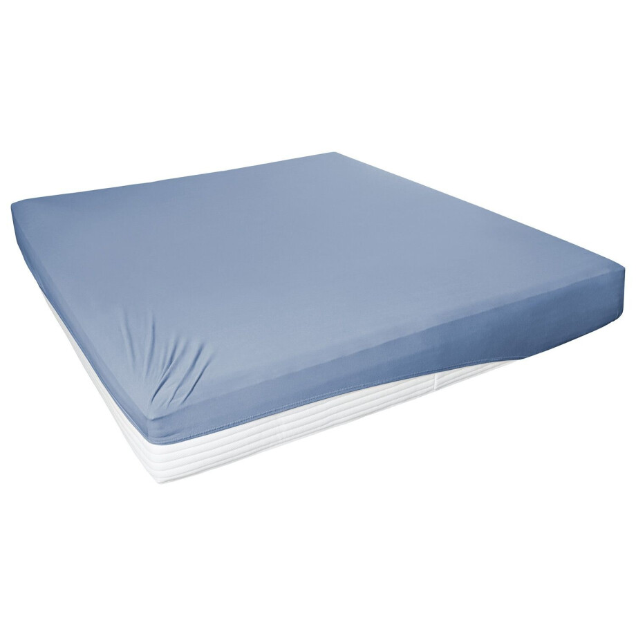 PRIMERA Jersey hoeslaken, 90-200 x 200 cm (Blauw, 90-100 x 200 cm) afbeelding 1