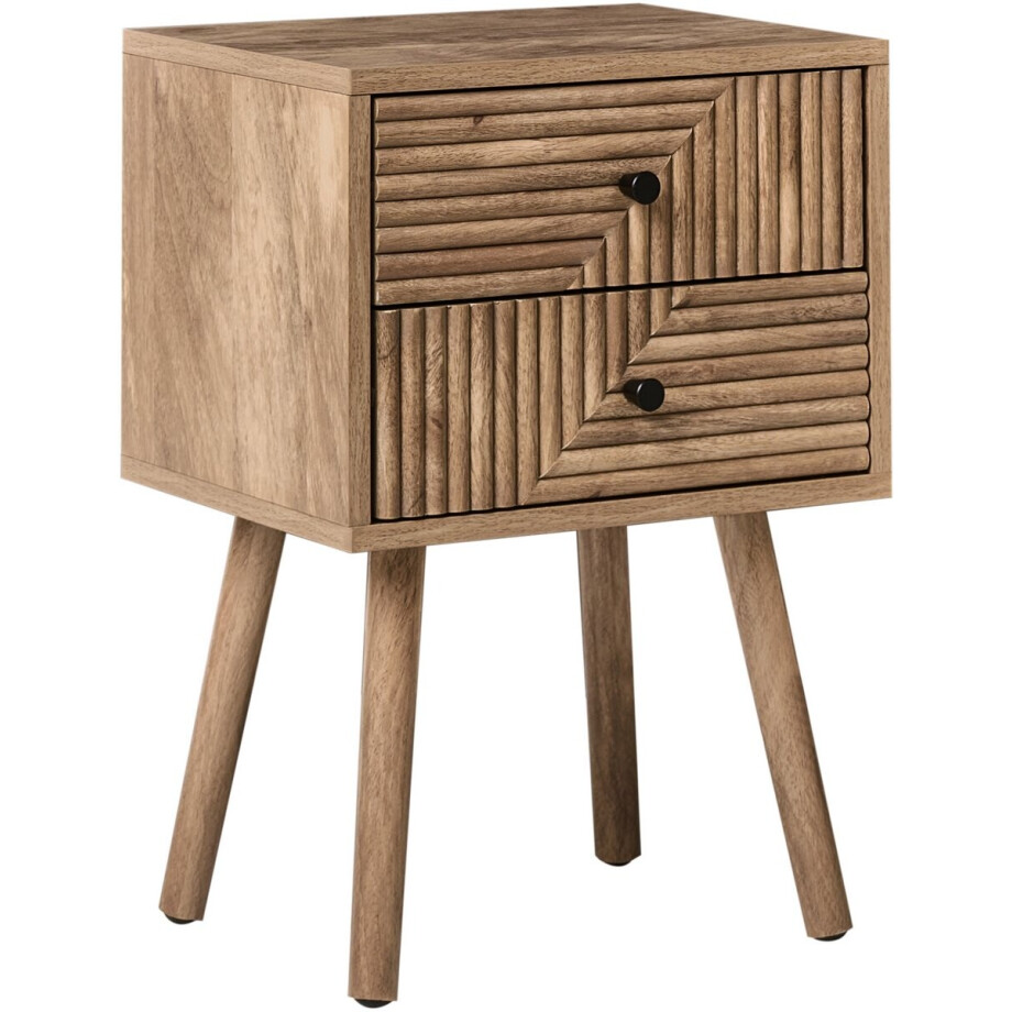 RONGE - Nachtkastje - Lichtbruin - MDF RONGE - Nachtkastje - Lichtbruin - MDF afbeelding 1