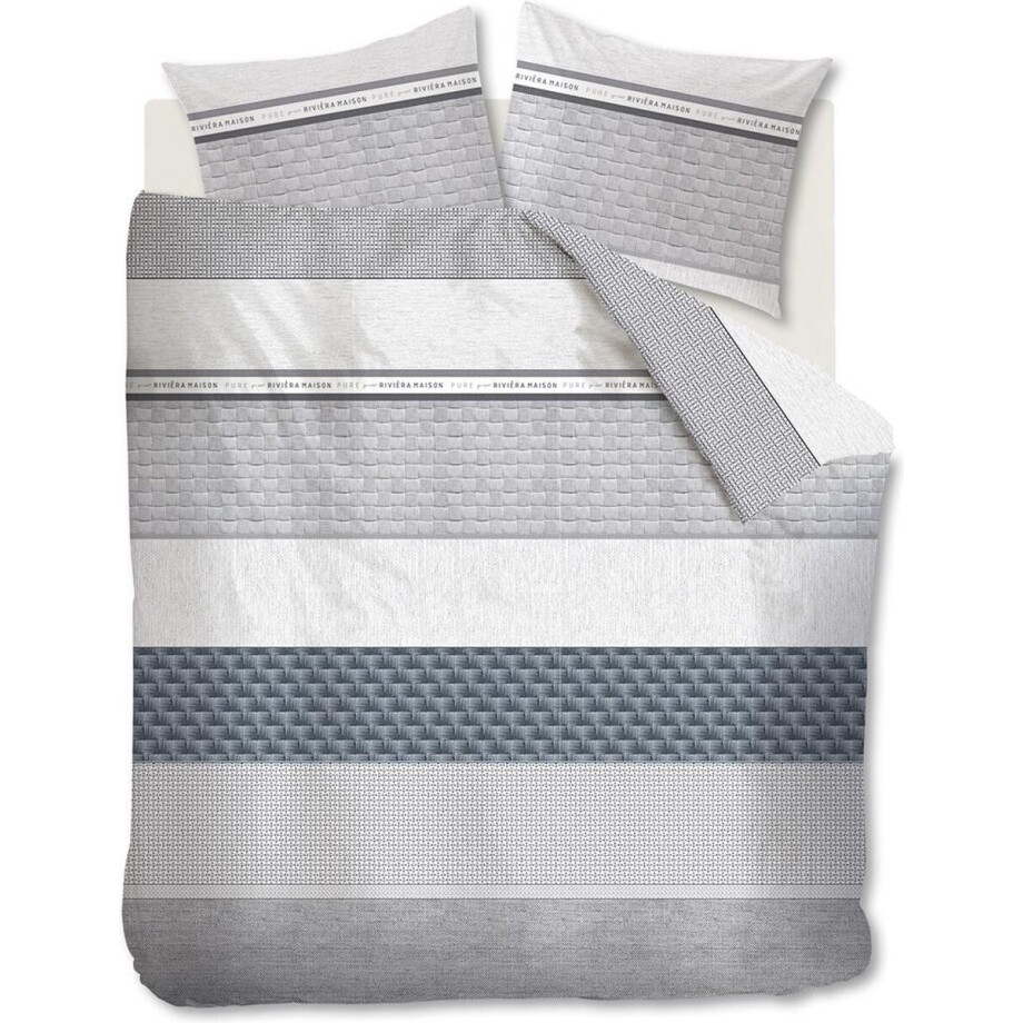 Riviera Maison Pure Resort dekbedovertrek - Tweepersoons - 200x200/220 - Grijs Riviera Maison Pure Resort dekbedovertrek - Tweepersoons - 200x200/220 - Grijs afbeelding 1