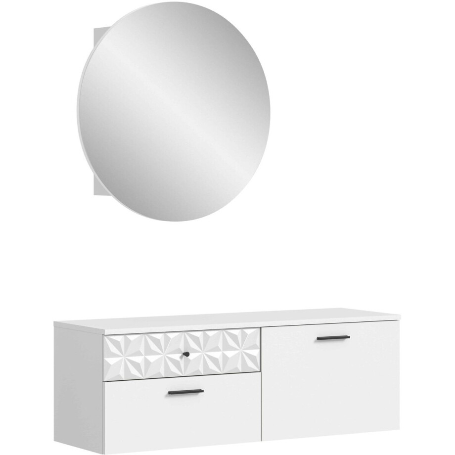 Prisma kledingkastcombinatie wit melamine wit hoogglans MDF TZ - 34x110x192cm afbeelding 1