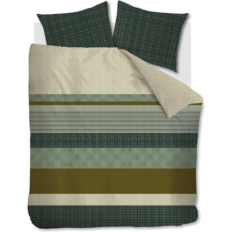 Beddinghouse Kyle dekbedovertrek - Tweepersoons - 200x200/220 - Groen afbeelding 1