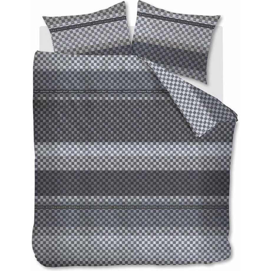 Riviera Maison Union Ave Dekbedovertrek - Eenpersoons - 140x200/220 cm - Blue afbeelding 1