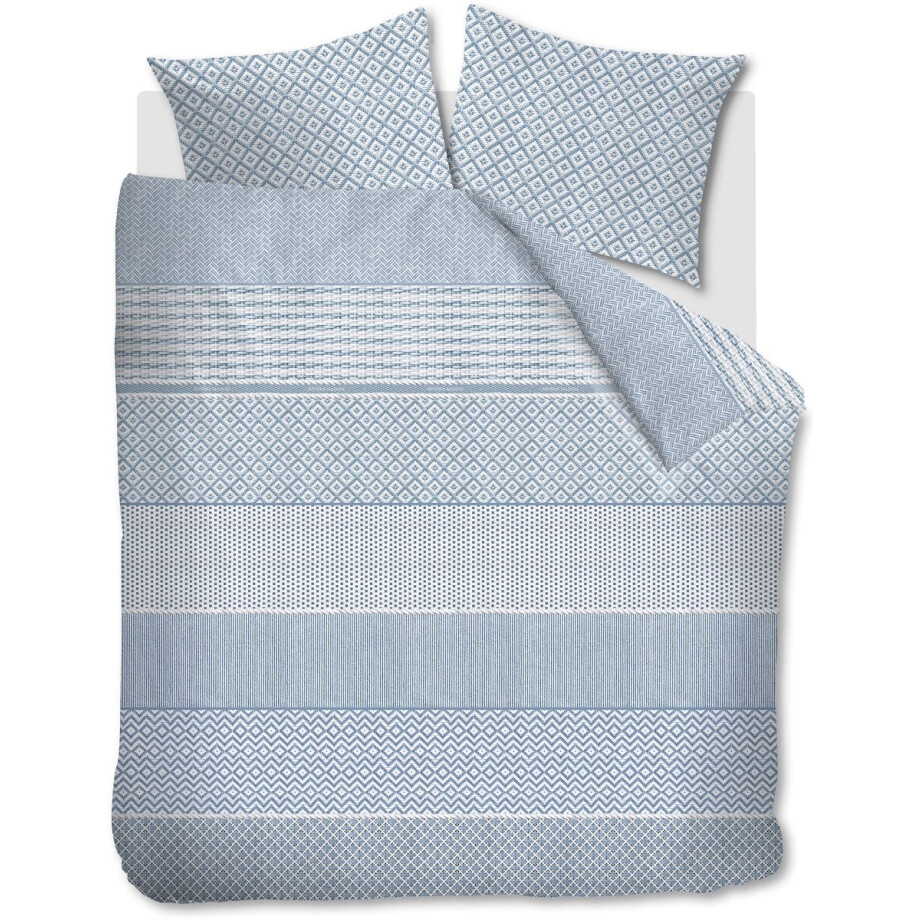 Rivièra Maison Francesco dekbedovertrek - Lits-Jumeaux XL - 260 x 200/220 cm - Blauw afbeelding 1