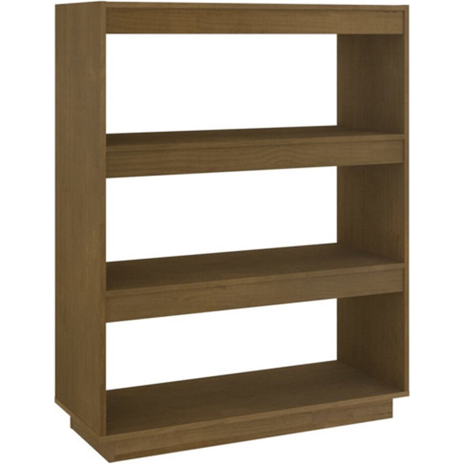 vidaXL - Boekenkast/kamerscherm - massief - grenenhout - honingbruin vidaXL - Boekenkast/kamerscherm - massief - grenenhout - honingbruin afbeelding 1