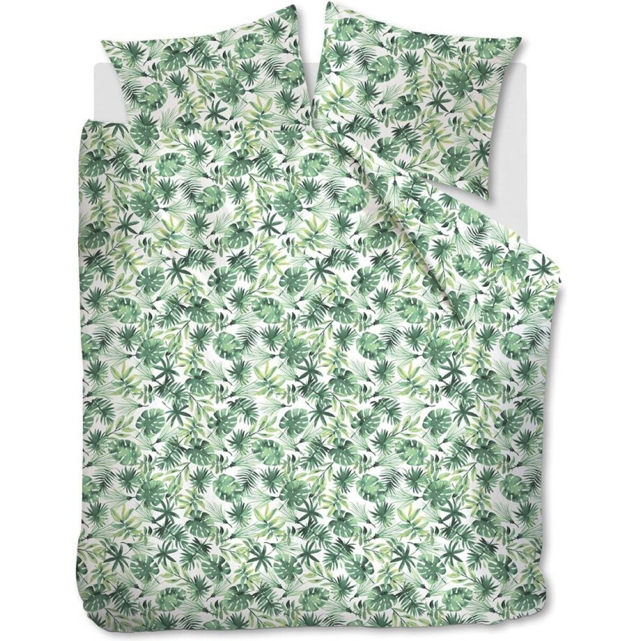 Ambiante Aralia Dekbedovertrek - extra breed - 260x200/220 cm - Groen afbeelding 1