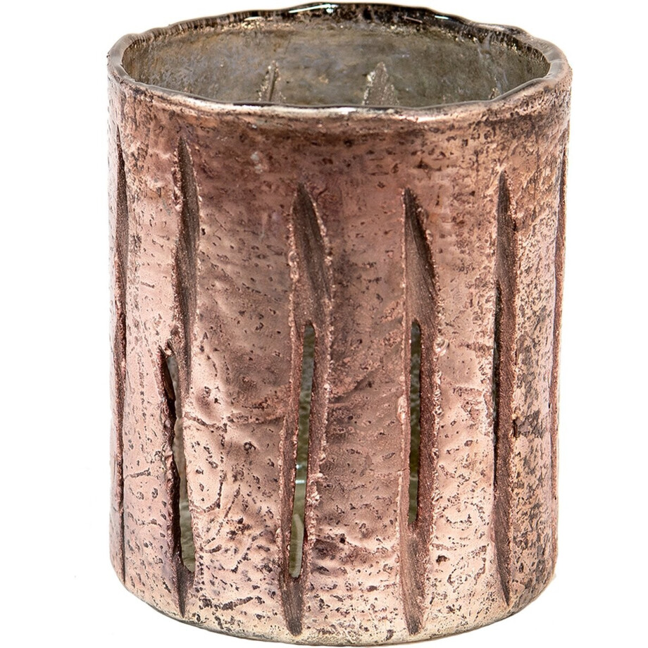 Clayre & Eef Theelichthouder Ø 11x13 cm Roze Glas afbeelding 1