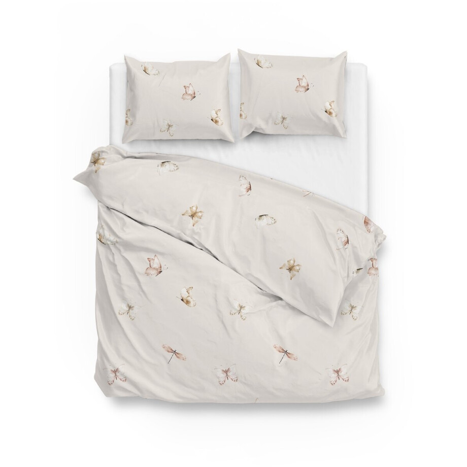 Zohome Maribosa Dekbedovertrek - 100% Katoen-Satijn - 200x220-NL-BE - Beige afbeelding 1