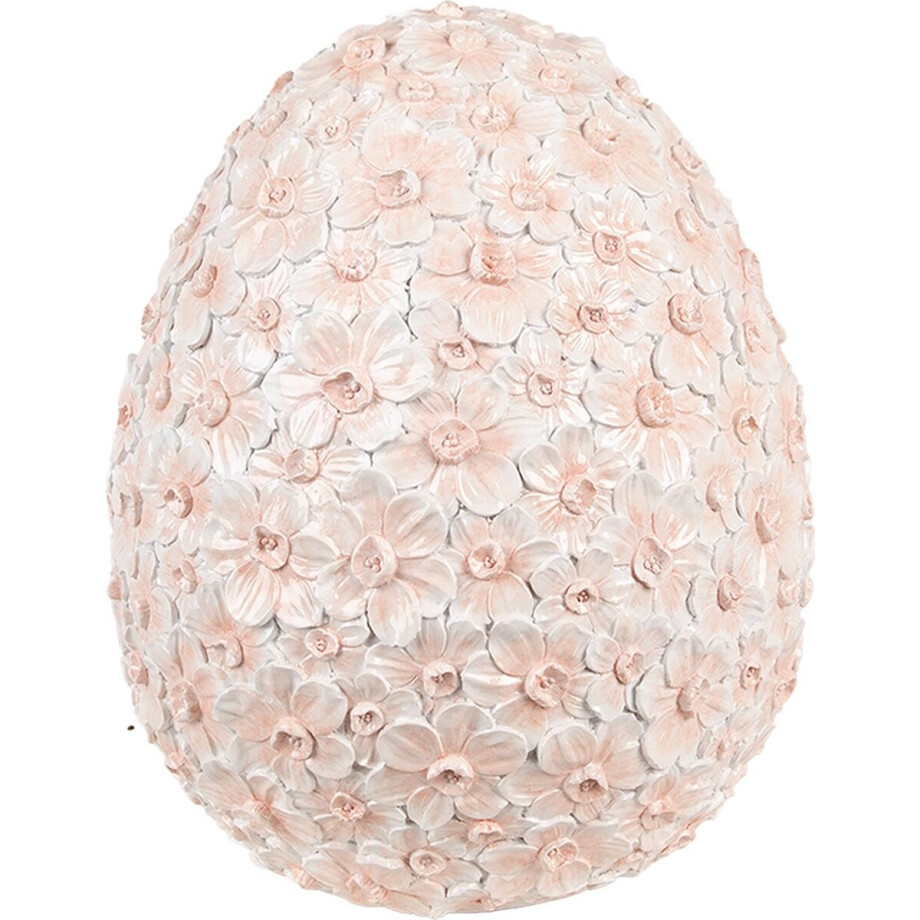 Clayre & Eef Decoratie Beeld Ei 22x22x27 cm Rood Zwart Kunststof Bloemen afbeelding 1