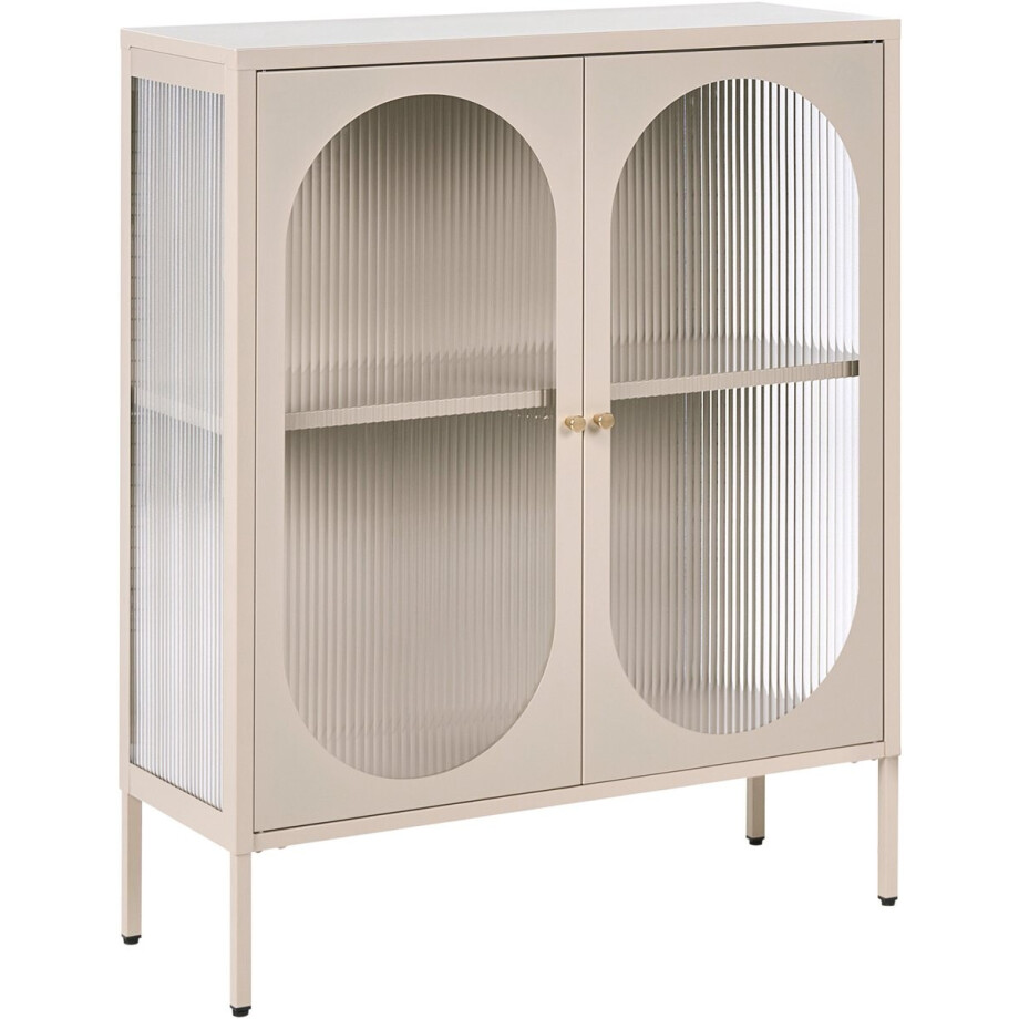 SARRE - Vitrinekast - Beige - Staal SARRE - Vitrinekast - Beige - Staal afbeelding 1