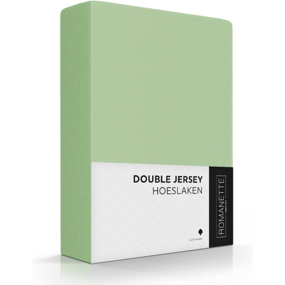 Romanette Zachte Dubbel Jersey Hoeslaken Lits-jumeaux Extra Breed (200x210/220/230 cm) - Medium Groen Romanette Zachte Dubbel Jersey Hoeslaken Lits-jumeaux Extra Breed (200x210/220/230 cm) - Medium Groen afbeelding 1