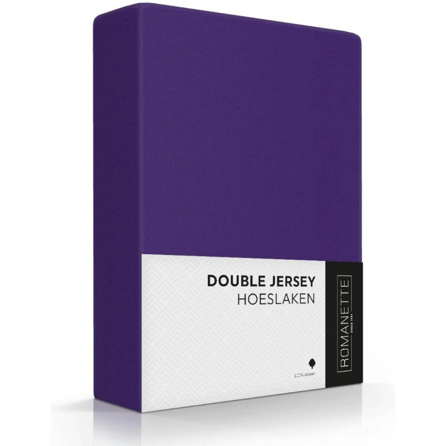 Romanette Double jersey purper 100% katoen Lits-jumeaux 180x200 180x220 200x200 afbeelding 1