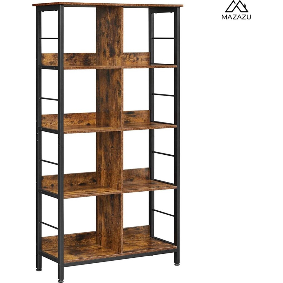 MIRA Home - Boekenkast - Archiefkast - Bruin - Hout - 33x80x149 afbeelding 1