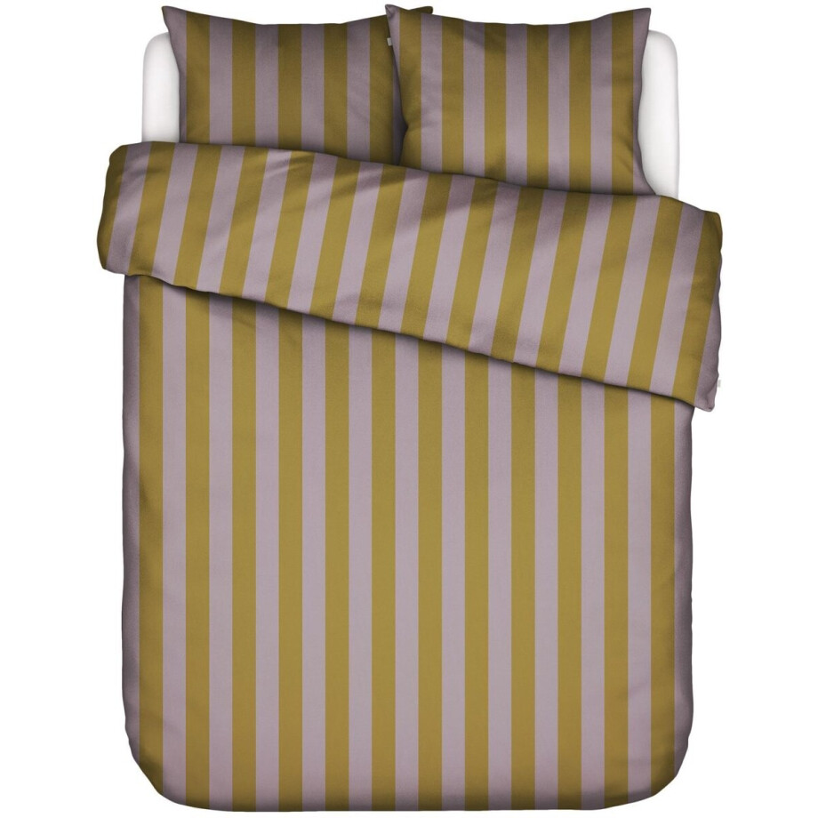 ESSENZA Minte Stripe Dekbedovertrek Pale purple - Olive - Tweepersoons – 200x200/220 cm afbeelding 1