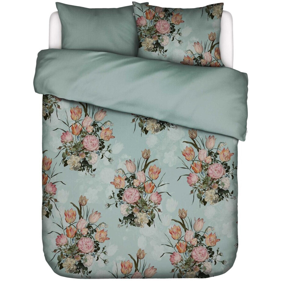 Essenza Tulip Bloom Dekbedovertrek Surf green - Lits-Jumeaux XL – 260x200/220 cm afbeelding 1