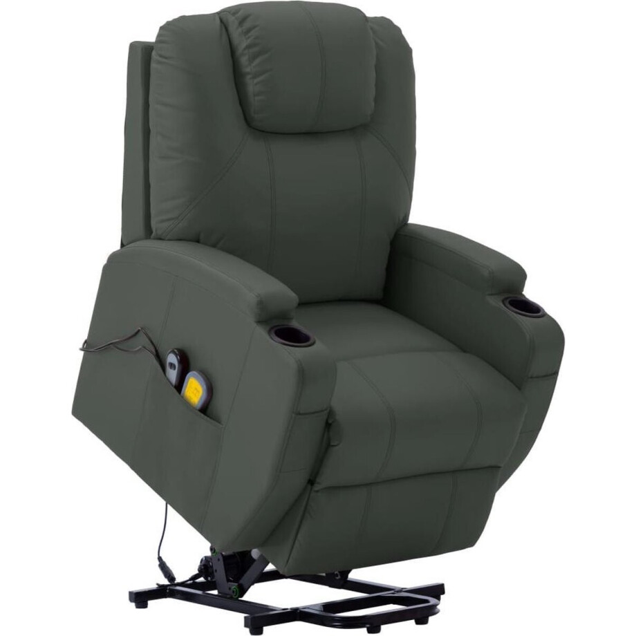 vidaXL - Sta-op-massagestoel - kunstleer - antracietkleurig afbeelding 1
