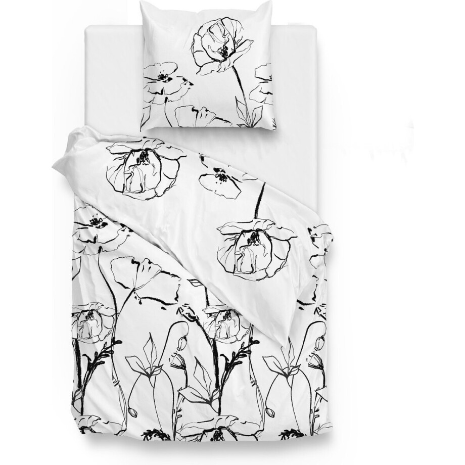 Zohome Taleen Dekbedovertrek - Eenpersoons - Katoensatijn - 140x200-220cm - Wit afbeelding 1