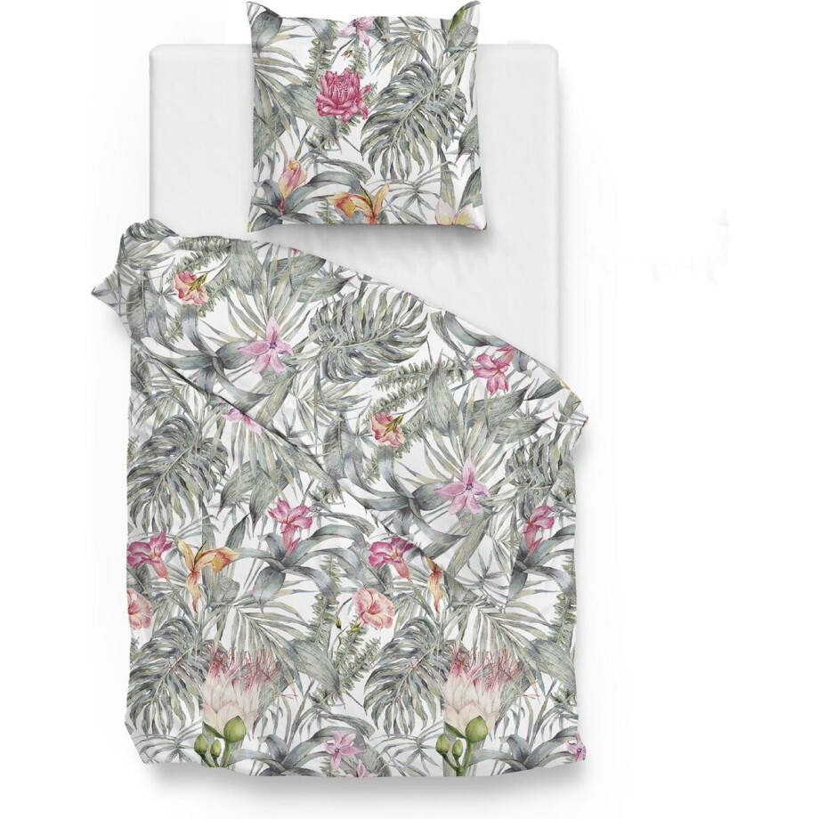 Zohome Arthus Dekbedovertrek - Eenpersoons - Katoen - 140x200-220cm - Groen afbeelding 1