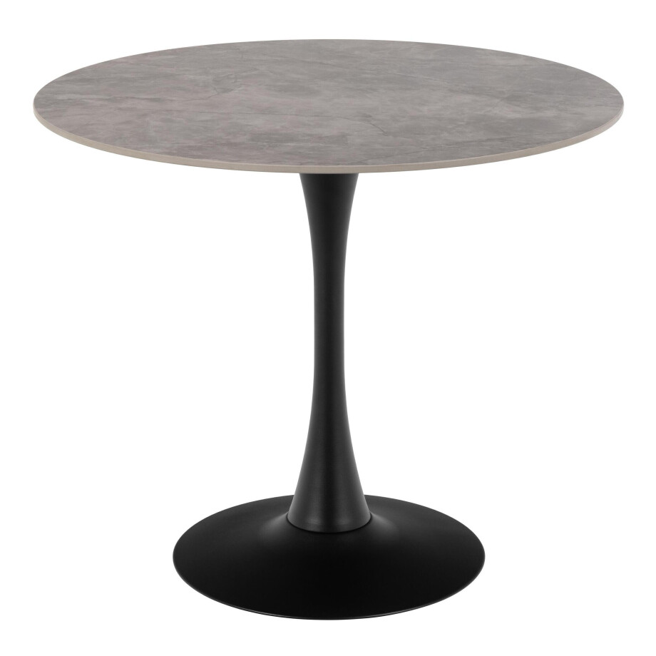 Bendt Ronde Bistrotafel 'Tempest' Keramiek met marmerlook, 90cm, kleur Grijs Bendt Ronde Bistrotafel 'Tempest' Keramiek met marmerlook, 90cm, kleur Grijs afbeelding 1