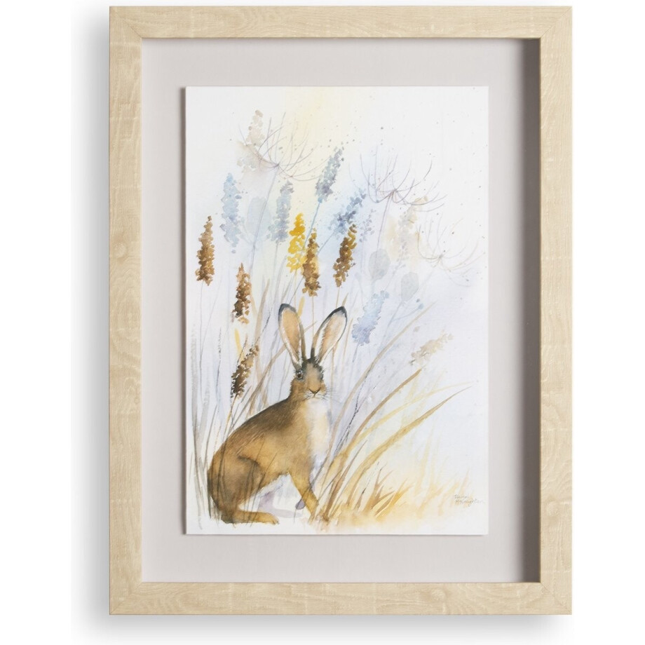 Laura Ashley Country Hare Poster in Lijst - Dieren - 40x30cm - Bruin afbeelding 1