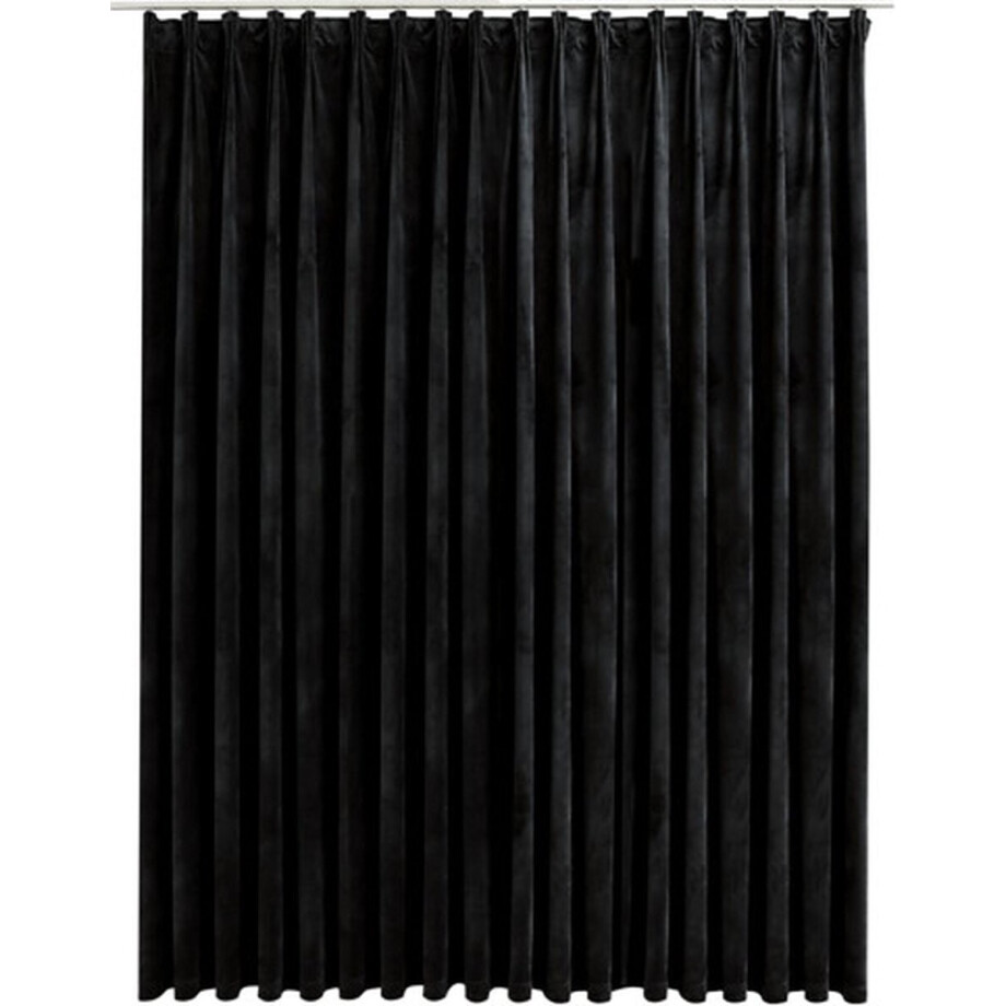 vidaXL - Gordijn - verduisterend - met - haken - 290x245 - cm - fluweel - zwart afbeelding 1